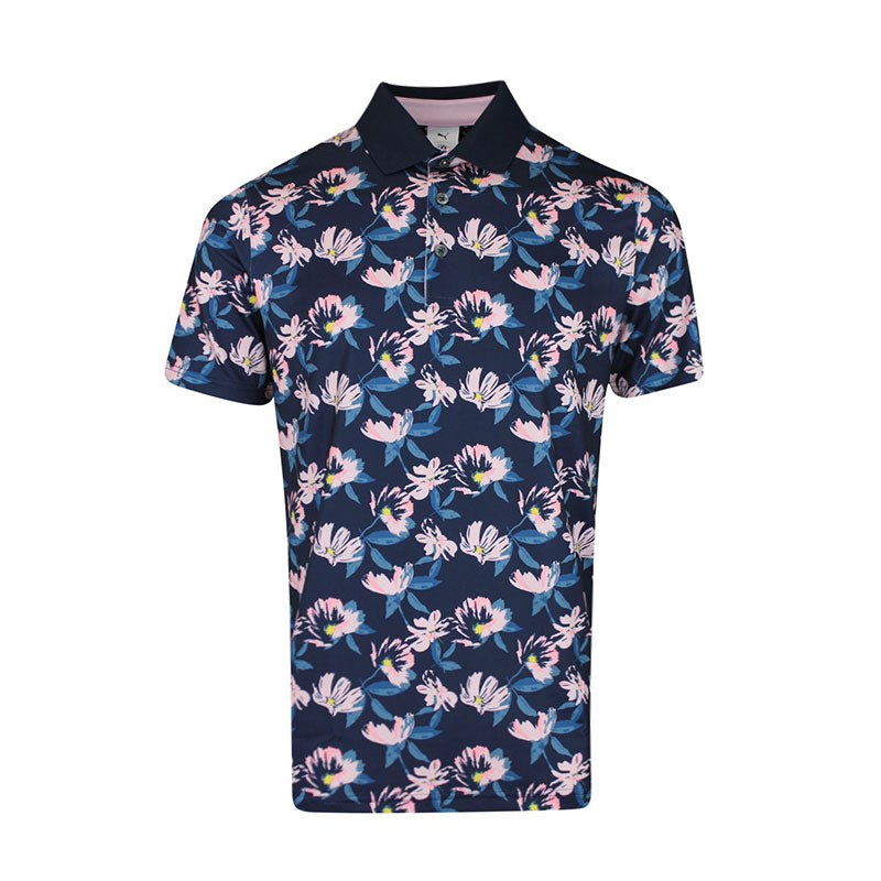 PUMA x Arnold Palmer Spring Florals Men's Polo (Navy/Pink)