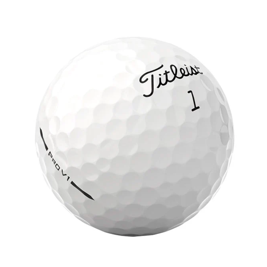 Titleist Pro V1 premium white golf ball close-up on a white background