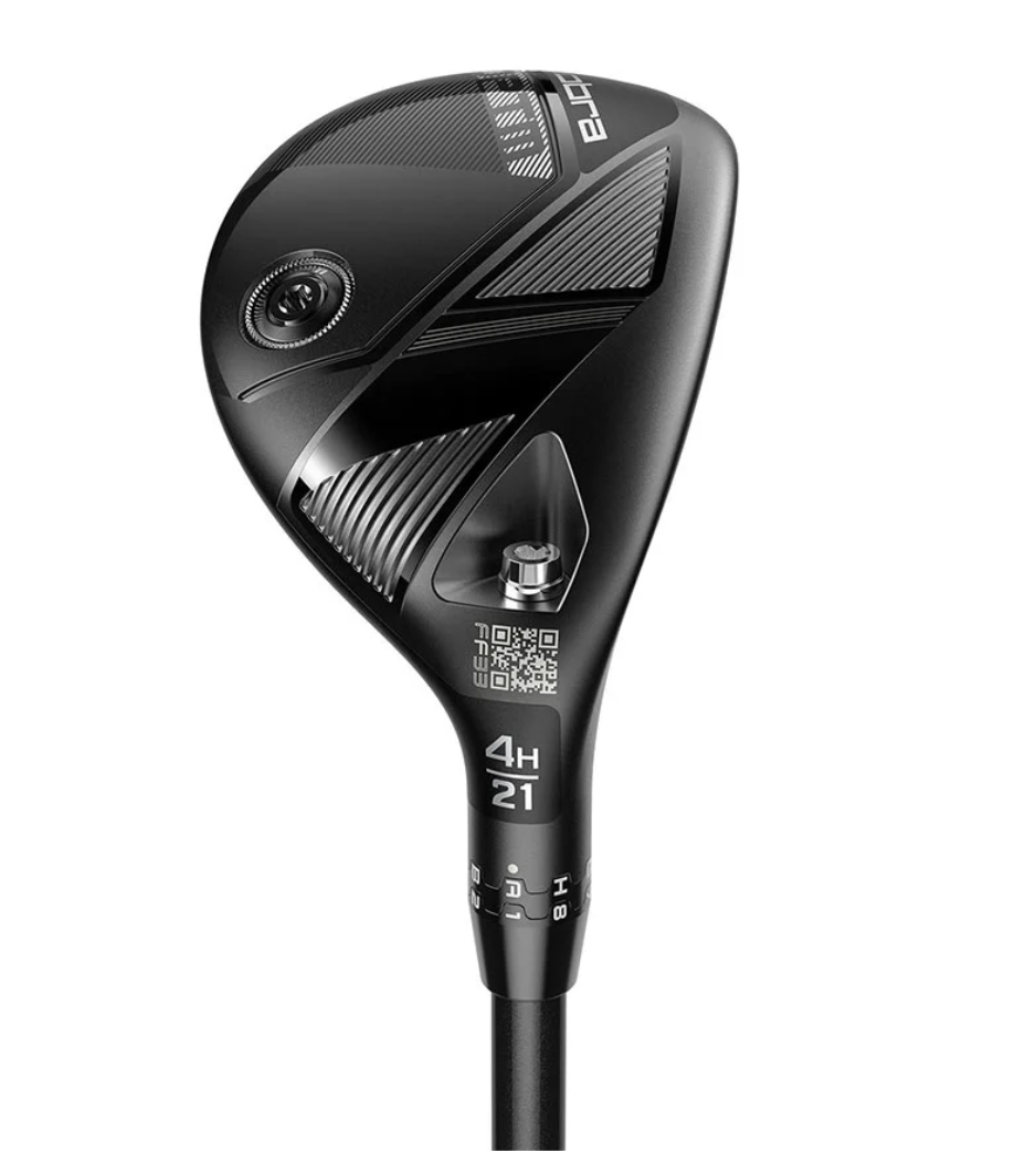Cobra OPTM 4H 21-degree hybrid club head sole view in matte black