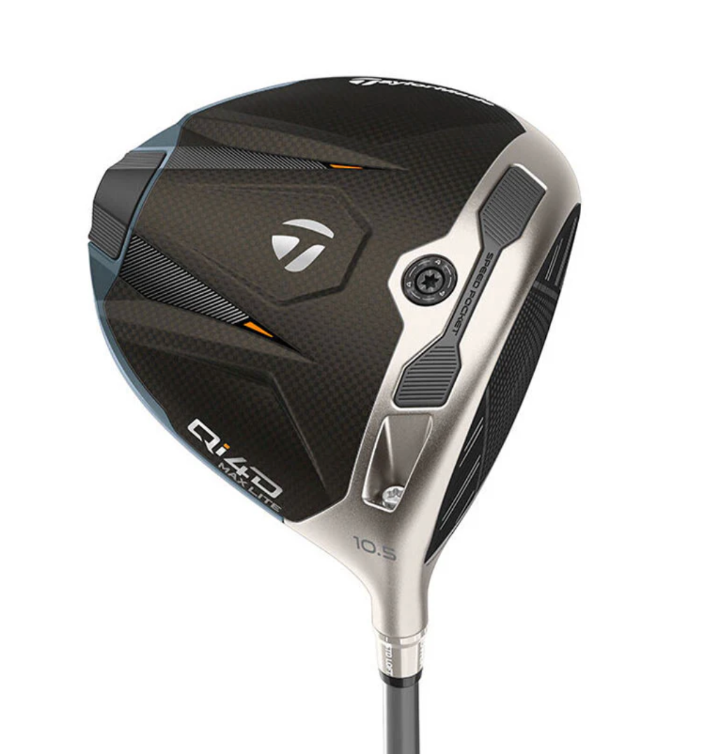 TaylorMade Qi4D Max Lite 10.5 degree driver sole view with carbon crown panels