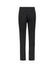 Rear view of adidas junior black golf pants featuring an elasticized waistband with belt loops, a right back pocket, and a small reflective adidas logo above the pocket.