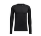 adidas men's long-sleeve black compression UV golf innerwear base layer shirt featuring raglan sleeves, crew neck collar, and a subtle adidas logo near the sleeve cuff.