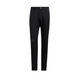 Front view of men's solid black performance golf pants featuring a fitted waistband with belt loops, front button closure, zip fly, and sleek straight-leg tailored cut.