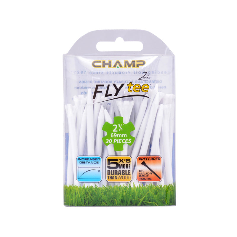 CHAMP 2 3/4 Inch White Fly Tee - 30Pcs