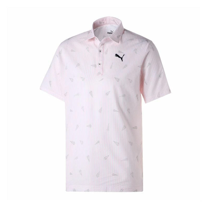 PUMA Flag Printed Seersucker Men's Polo (Pearl Pink)
