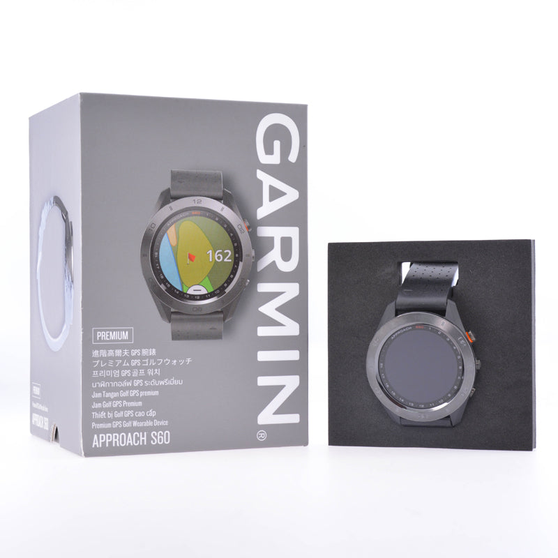 GARMIN Approach S60 Premium Leather Golf Watch (Black)