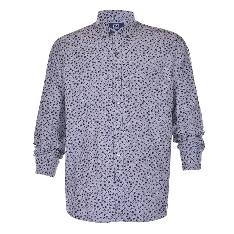 CUTTER & BUCK Anchor Oxford Tossed Print Men's Longsleeve Shirt (Black)