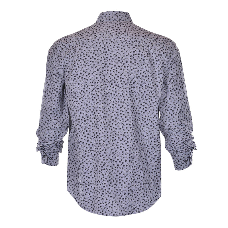 CUTTER & BUCK Anchor Oxford Tossed Print Men's Longsleeve Shirt (Black)