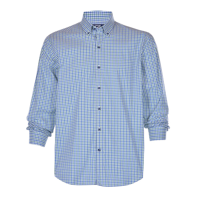 CUTTER & BUCK Soar Mini Check Men's Longsleeve Shirt (Indigo)