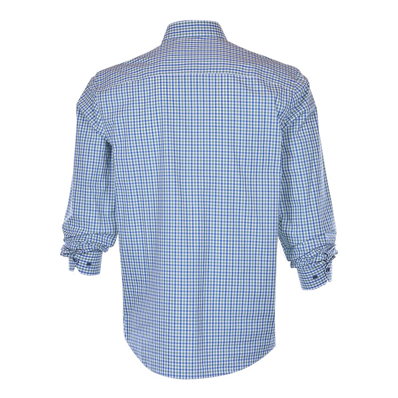 CUTTER & BUCK Soar Mini Check Men's Longsleeve Shirt (Indigo)