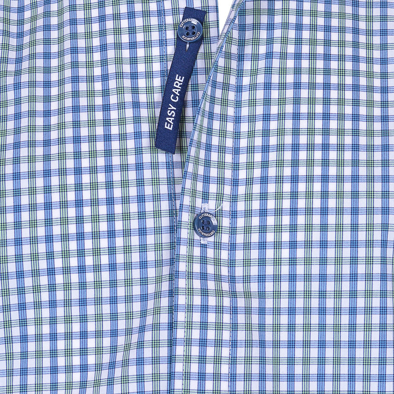 CUTTER & BUCK Soar Mini Check Men's Longsleeve Shirt (Indigo)
