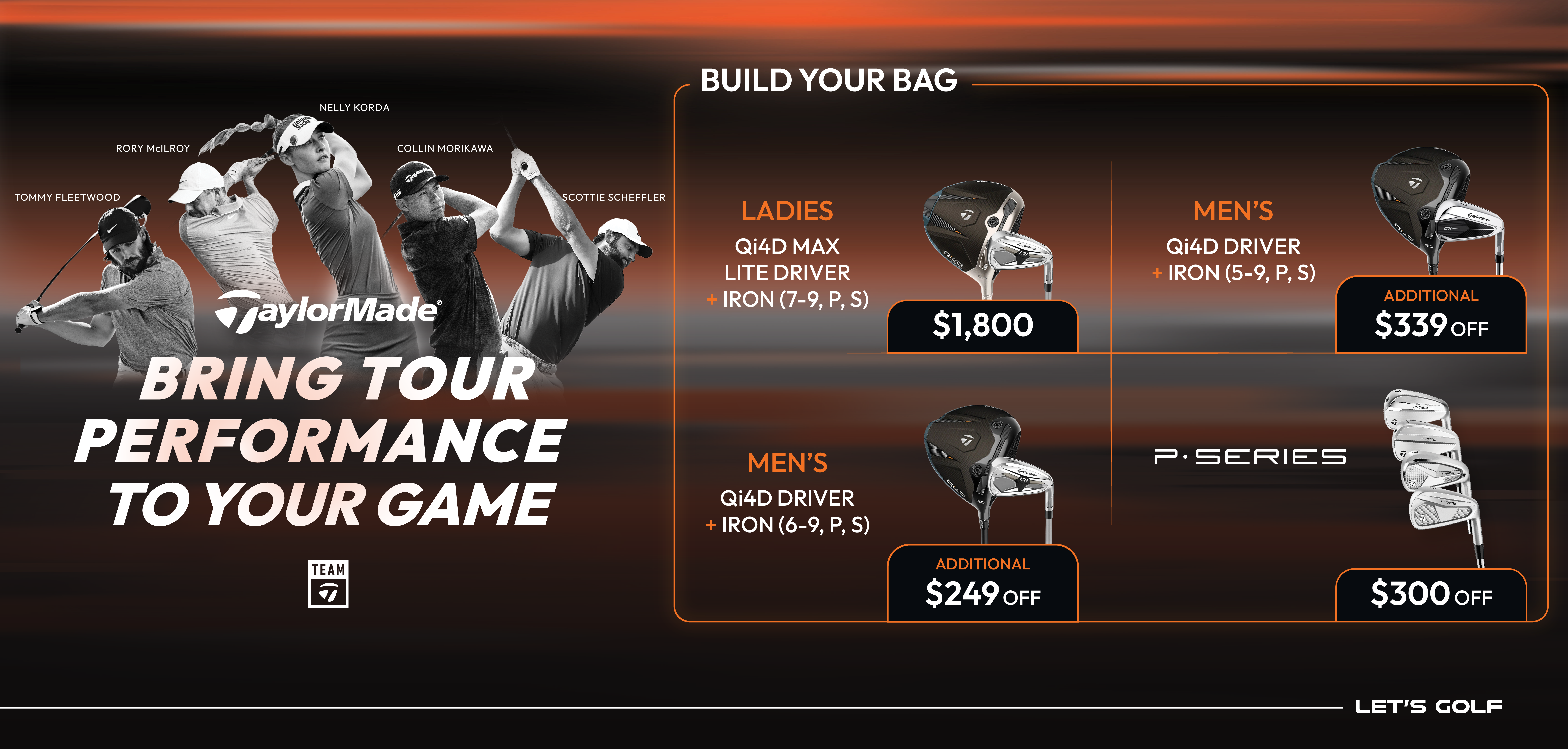 MST GOLF Tour Performance - Taylormade Equipment Promo