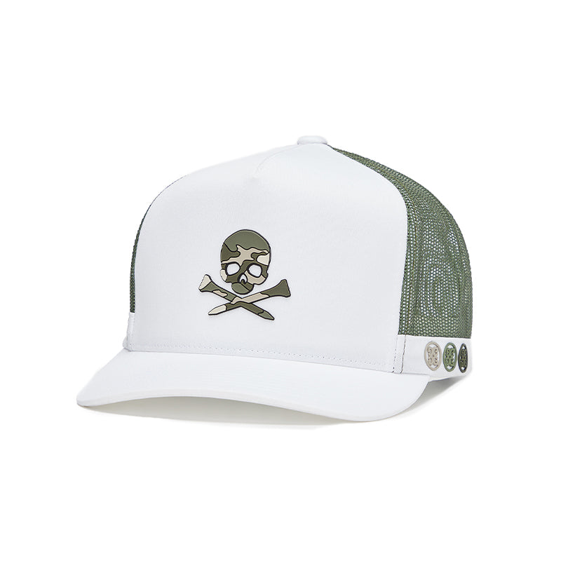 GFORE Monochrome Skull & Tees Trucker Men's Cap (Snow)