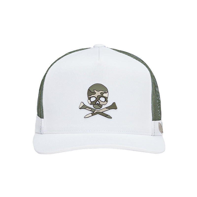 GFORE Monochrome Skull & Tees Trucker Men's Cap (Snow)