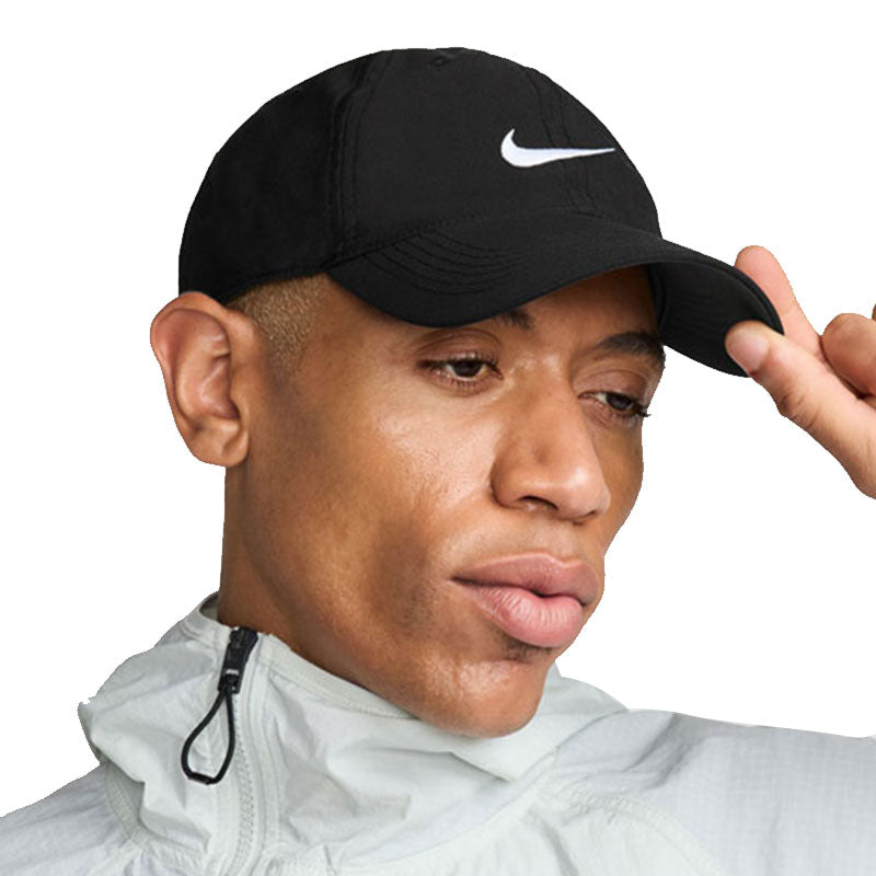 NIKE Dri-FIT Club Structured Swoosh Unisex Cap (Black/White)