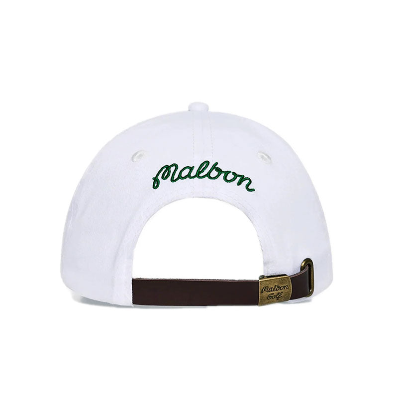MALBON GOLF Romano Dad Men's Cap (White)