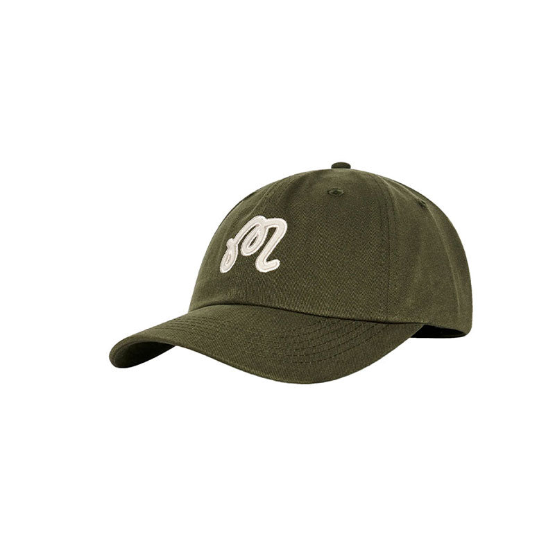 MALBON GOLF Washed Applique Men's Cap (Green)