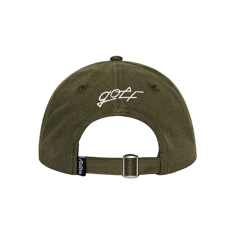 MALBON GOLF Washed Applique Men's Cap (Green)