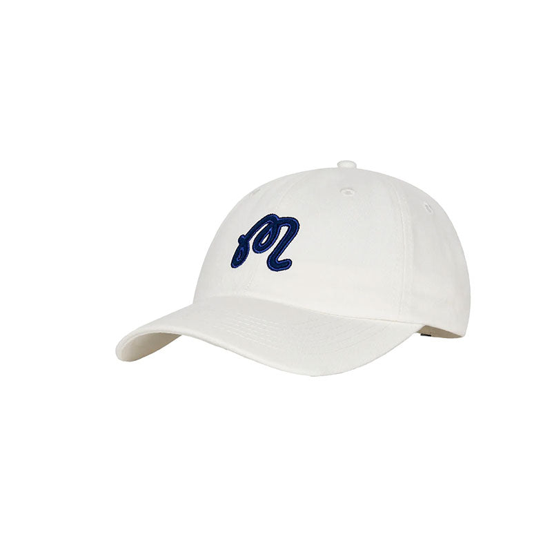 MALBON GOLF Washed Applique Men's Cap (White)