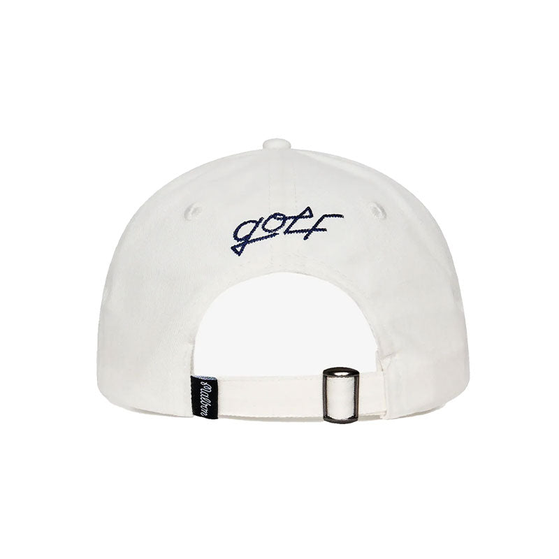MALBON GOLF Washed Applique Men's Cap (White)