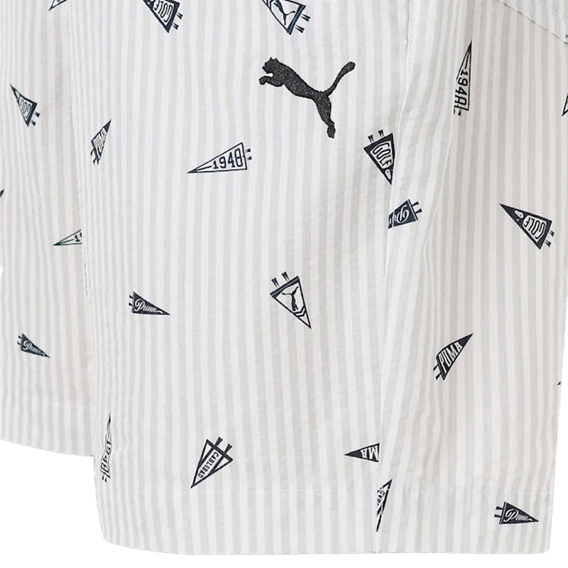 PUMA Flag Printed Seersucker Men's Shorts (Light Grey)