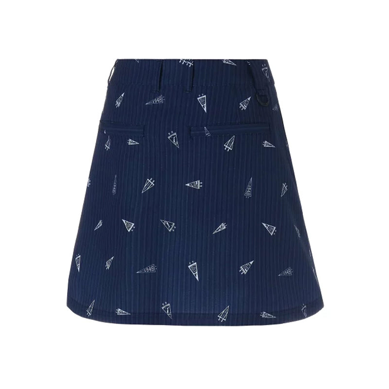 PUMA Flag Printed Seersucker Skirt (Navy Blazer)
