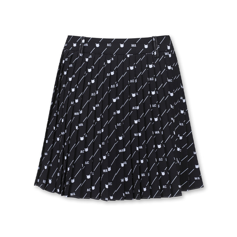 WAAC Korea Pattern Pleats Skort (Black)
