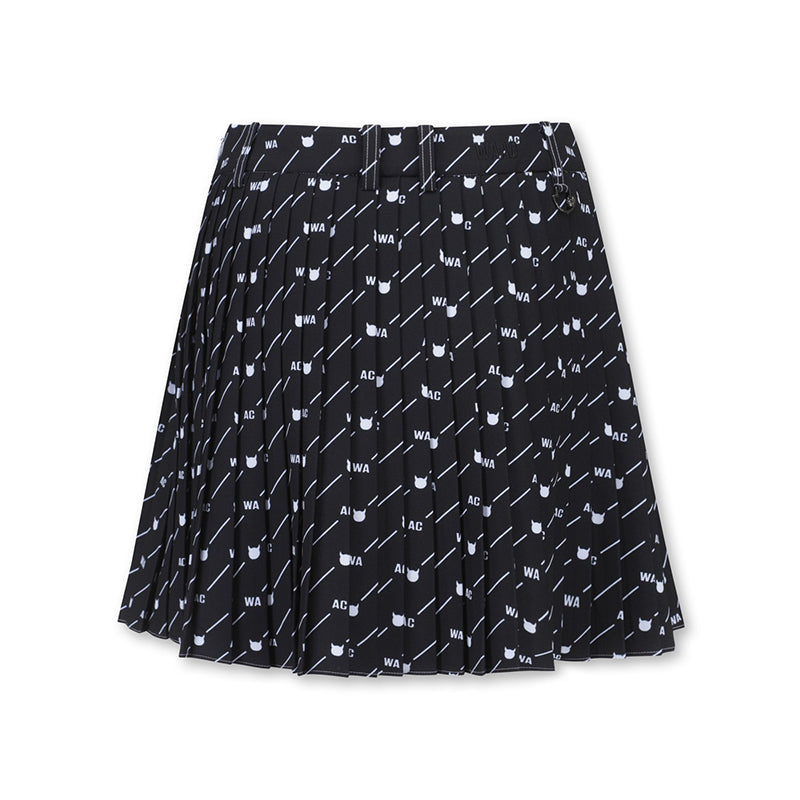WAAC Korea Pattern Pleats Skort (Black)