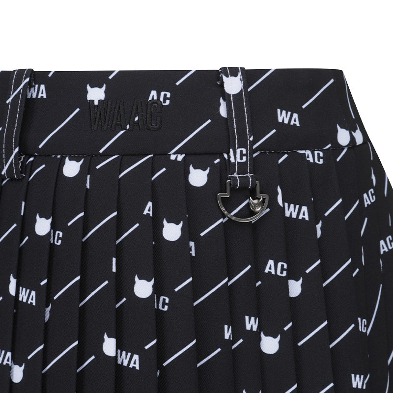 WAAC Korea Pattern Pleats Skort (Black)