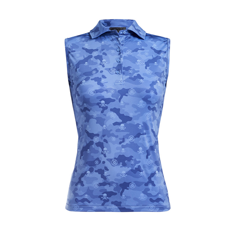 GFORE Icon Camo Women's Sleeveless Polo (Danube)