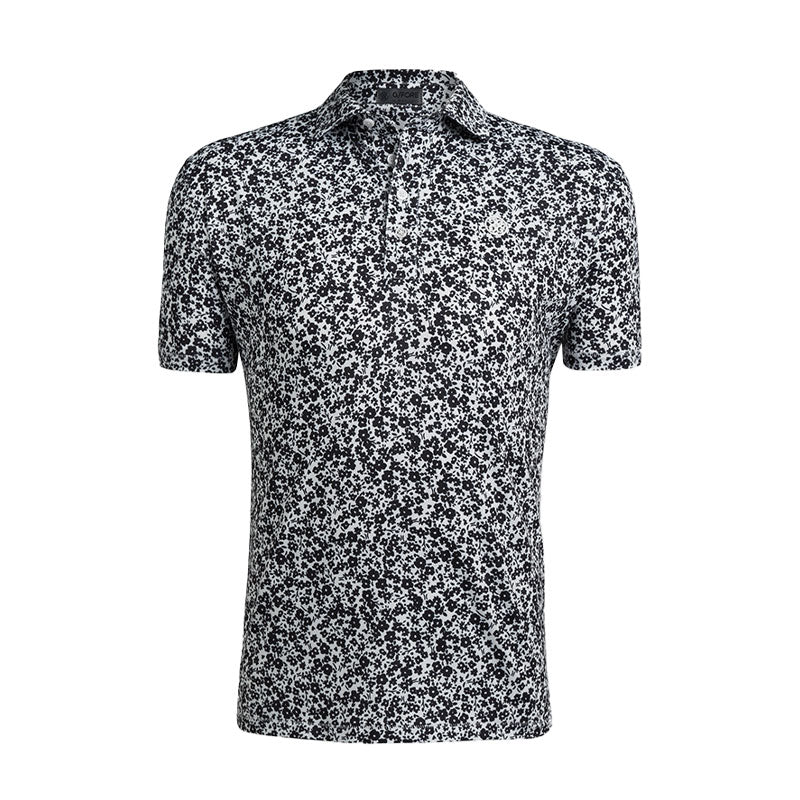 GFORE Print Mini Floral Men's Polo (Snow)