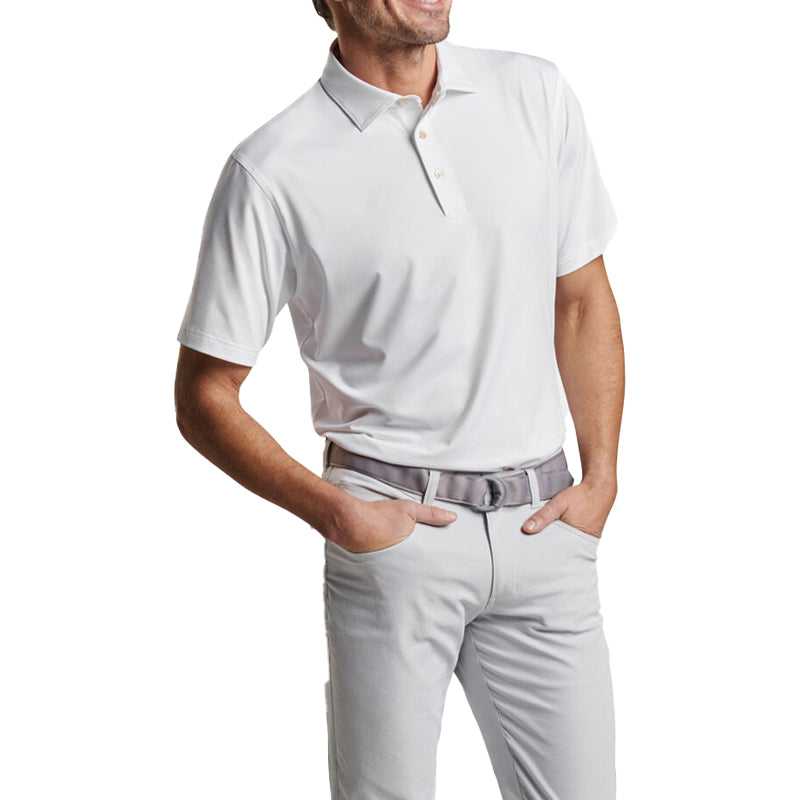 PETER MILLAR Solid Jersey Men's Polo (White)