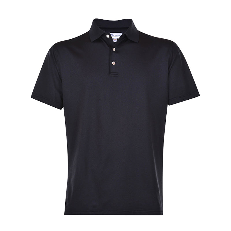 PETER MILLAR Solid Jersey Men's Polo (Black)