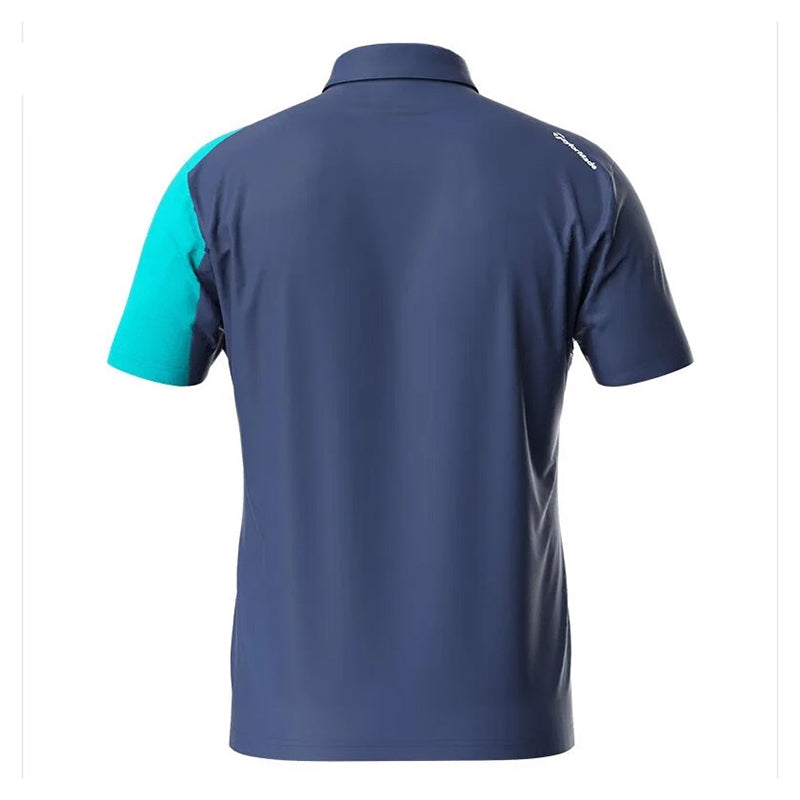 TAYLORMADE Men's Short Sleeve Polo (Navy/Green)