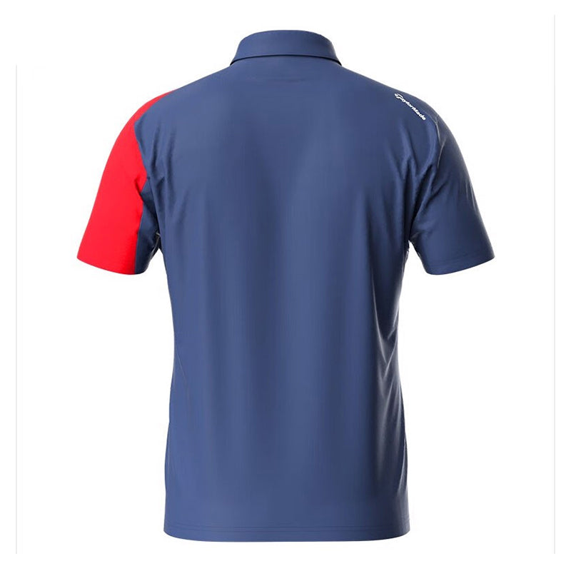 TAYLORMADE Men's Short Sleeve Polo (Navy/Red)