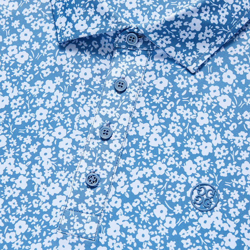 GFORE Print Mini Floral Men's Polo (Moonlight)