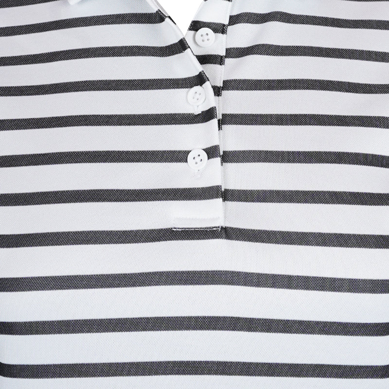 NIKE Dri-Fit Victory Women's Striped Polo (White/Black)