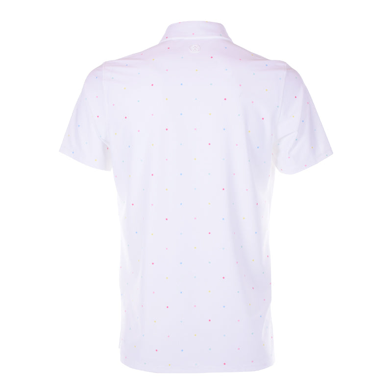 GFORE Multi Color Star Print Men's Polo (Snow)