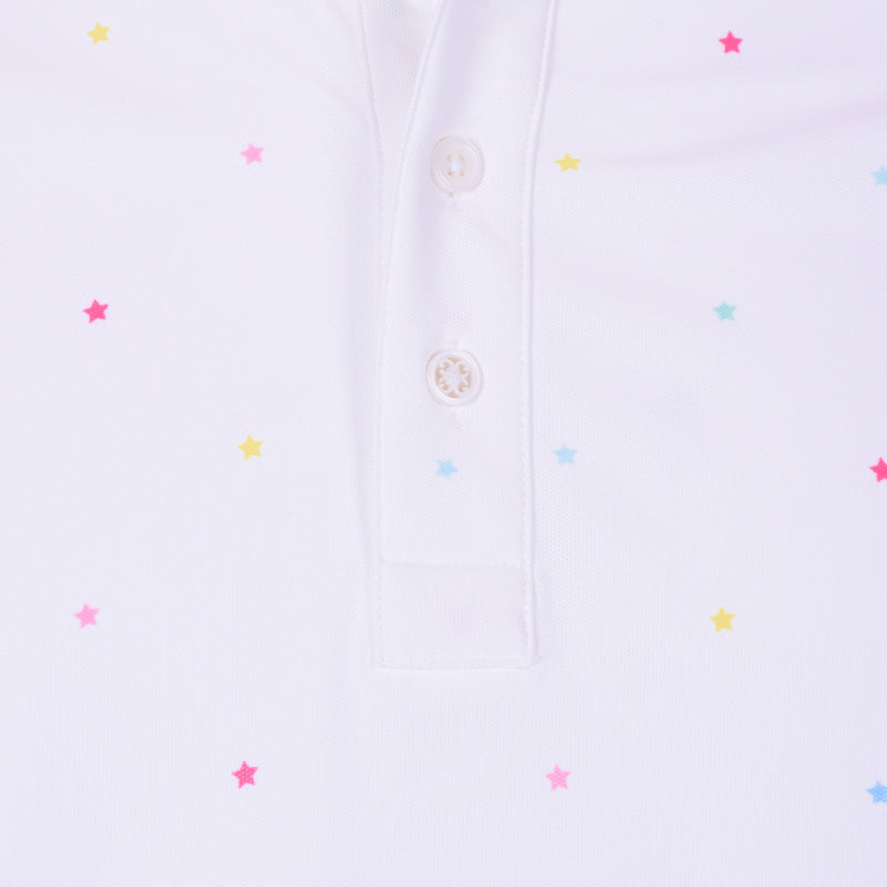 GFORE Multi Color Star Print Men's Polo (Snow)