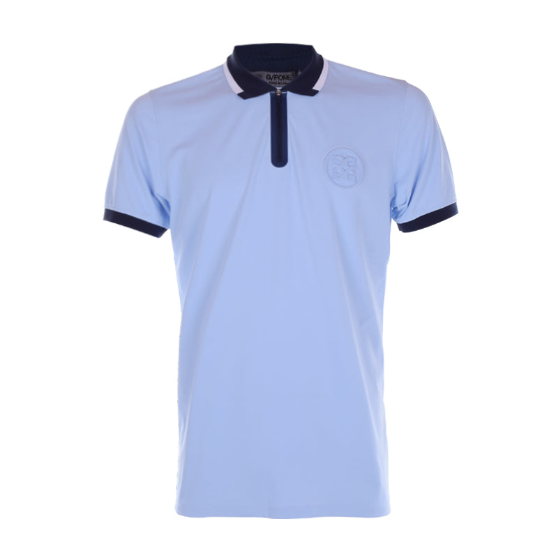 GFORE Embossed 1/4 Zip Pique Men's Polo (Sky)