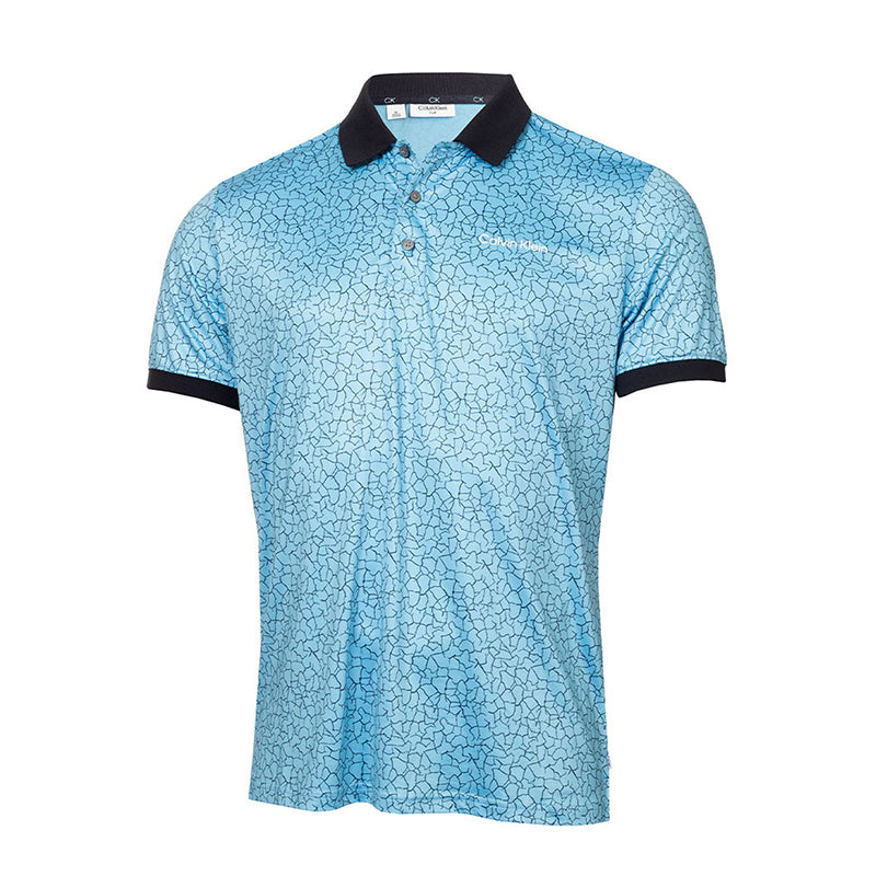 CALVIN KLEIN Fracture Print Men's Polo (Boy Blue)