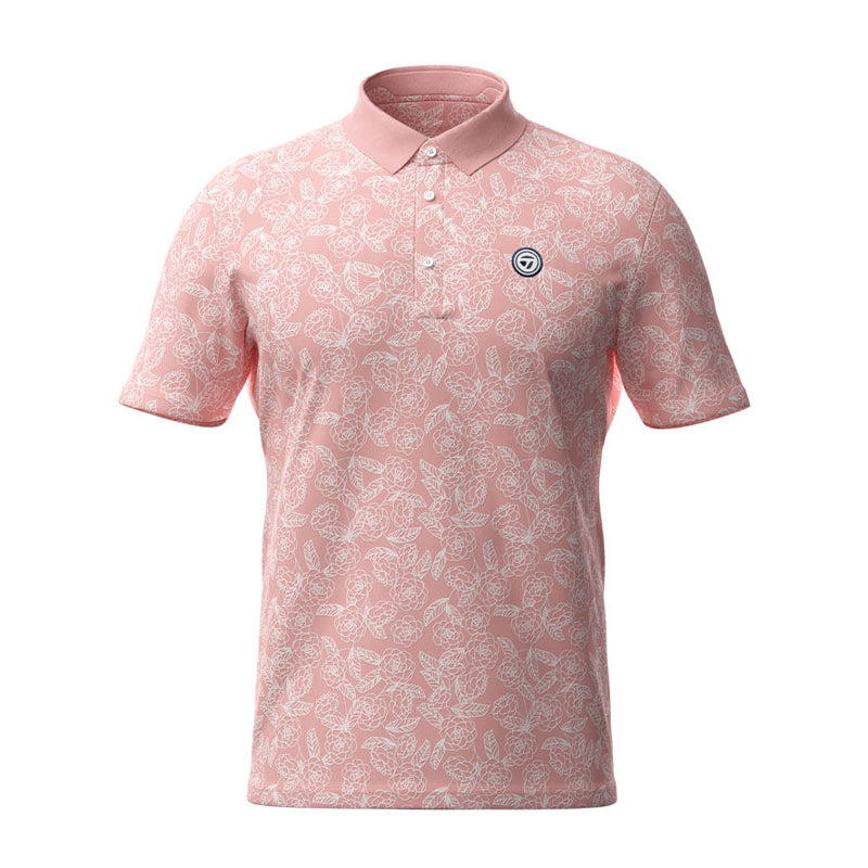 TAYLORMADE Flower Jacquard Men's Polo (Pink)