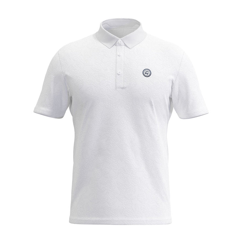 TAYLORMADE Flower Jacquard Men's Polo (White)