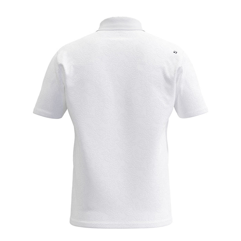 TAYLORMADE Flower Jacquard Men's Polo (White)