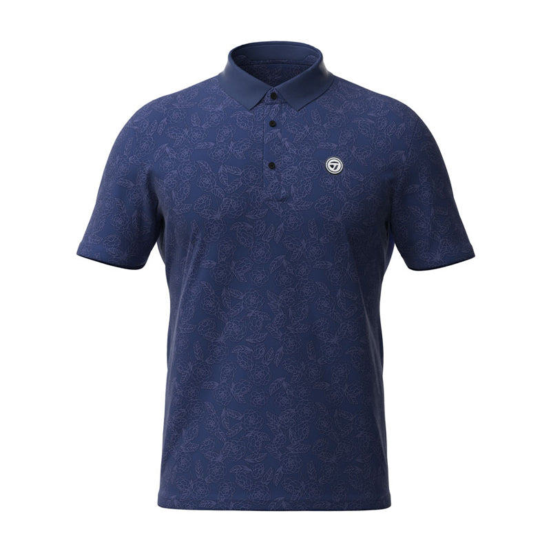 TAYLORMADE Flower Jacquard Men's Polo (Navy)
