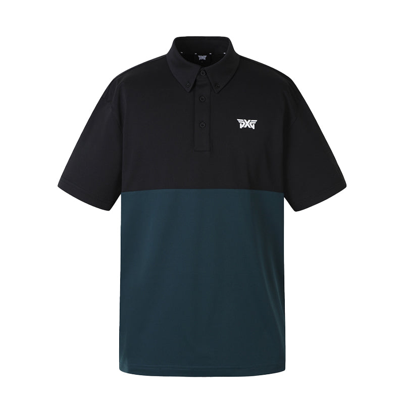 PXG Colour Block Men's Polo (Black)