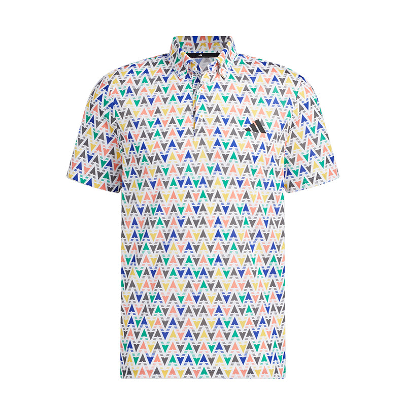 ADIDAS All-Over Men's Printed Polo (White)