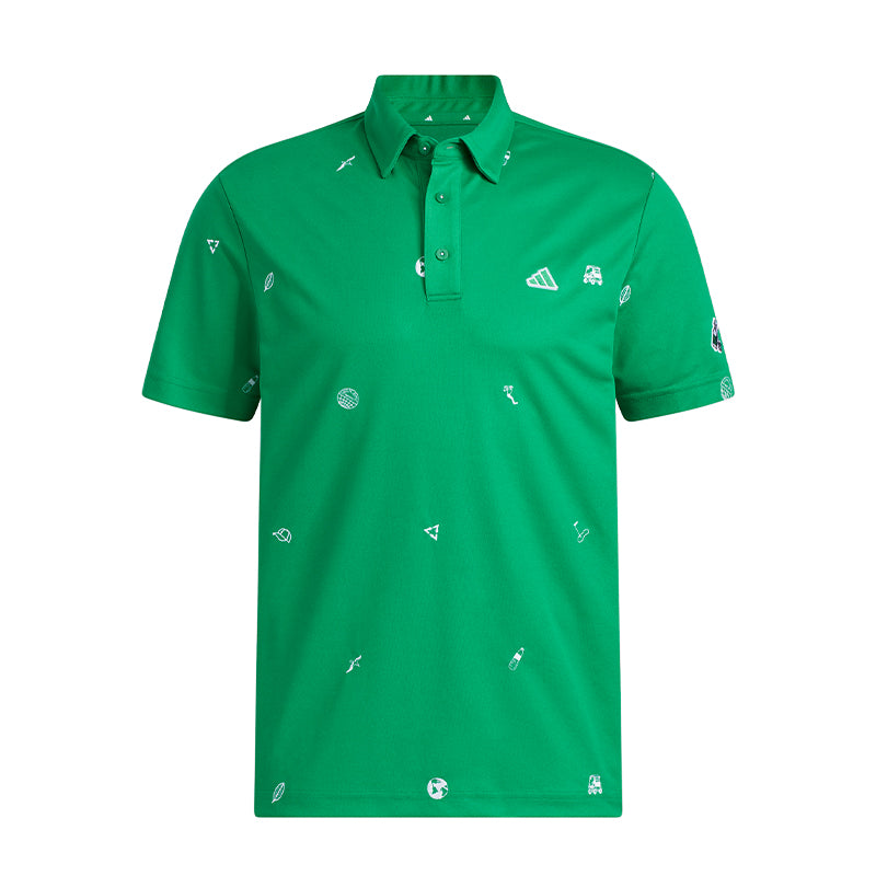 ADIDAS Play Green Monogram Men's Polo (Green)