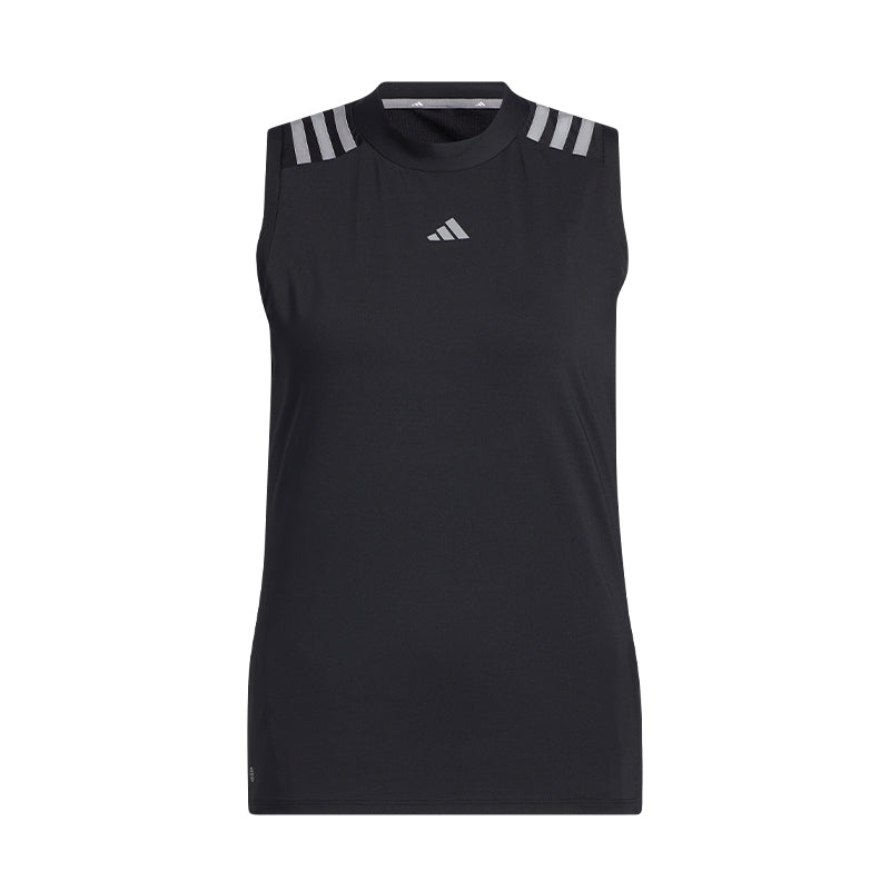 ADIDAS 3 Stripes Women's Sleeveless Polo (Black)
