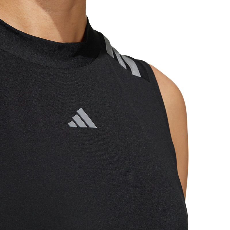 ADIDAS 3 Stripes Women's Sleeveless Polo (Black)